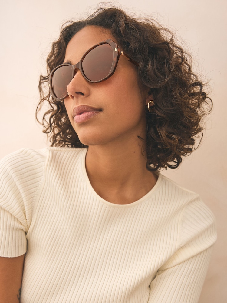 Tortoiseshell Brown Large Sunglasses - Image 1 of 5