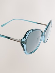 Teal Blue Large Sunglasses - Image 4 of 4