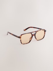 Carapaça de tartaruga marrom - Sunglassesquadrados - Imagem 1 de 3