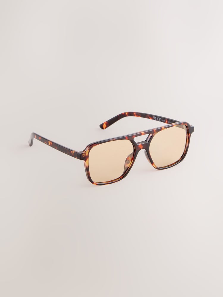 Carapaça de tartaruga marrom - Sunglassesquadrados - Imagem 1 de 3