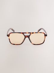 Carapaça de tartaruga marrom - Sunglassesquadrados - Imagem 2 de 3
