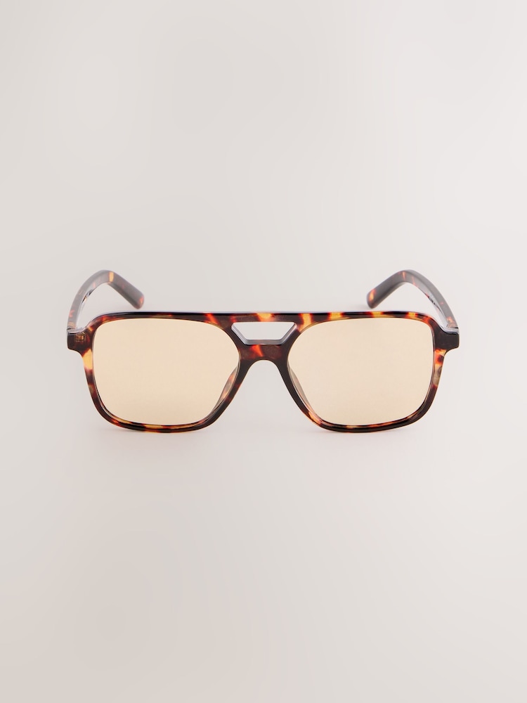 Carapaça de tartaruga marrom - Sunglassesquadrados - Imagem 2 de 3