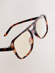 Carapaça de tartaruga marrom - Sunglassesquadrados - Imagem 3 de 3
