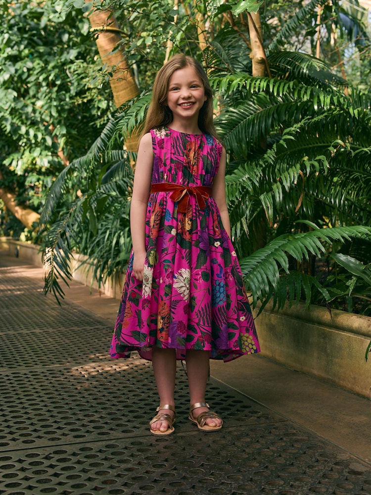 Hot Pink Floral Kew Collection Prom Dress (3-12yrs) - Image 1 of 3