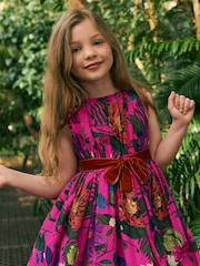 Hot Pink Floral Kew Collection Prom Dress (3-12yrs) - Image 4 of 8