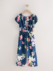 Navy Floral Printed Jumpsuit (3-16yrs) - Image 5 of 8