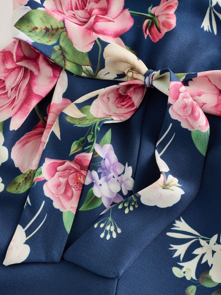Navy Floral Printed Jumpsuit (3-16yrs) - Image 8 of 8