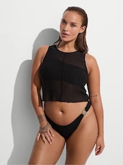 Victoria's Secret Black Mesh Cover Up Tank Top - Image 1 of 2
