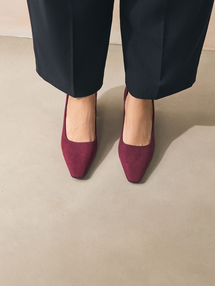 Berry Red Standard/Wide Fit Forever Comfort® Standard Chisel Toe Block Courts - Image 1 of 7