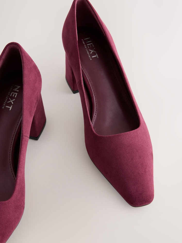 Berry Red Standard/Wide Fit Forever Comfort® Standard Chisel Toe Block Courts - Image 10 of 10