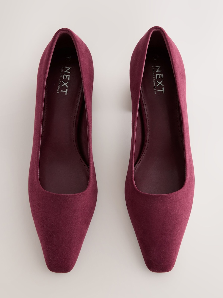 Berry Red Standard/Wide Fit Forever Comfort® Standard Chisel Toe Block Courts - Image 2 of 7