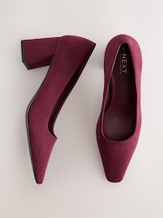 Berry Red Standard/Wide Fit Forever Comfort® Standard Chisel Toe Block Courts - Image 3 of 7