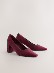 Berry Red Standard/Wide Fit Forever Comfort® Standard Chisel Toe Block Courts - Image 4 of 7