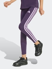 adidas Purple Essentials 3-Stripes Kids Leggings - Image 2 of 6