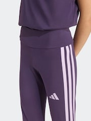 adidas Purple Essentials 3-Stripes Kids Leggings - Image 5 of 6