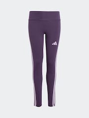 adidas Purple Essentials 3-Stripes Kids Leggings - Image 6 of 6