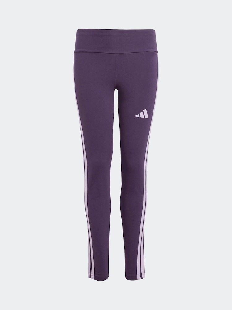 adidas Purple Essentials 3-Stripes Kids Leggings - Image 6 of 6