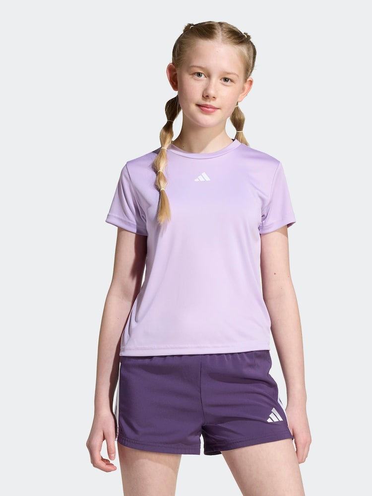 adidas Purple Regular Fit Essentials Logo Kids Training T-Shirt - Image 1 of 6