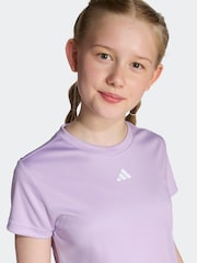 adidas Purple Regular Fit Essentials Logo Kids Training T-Shirt - Image 4 of 6