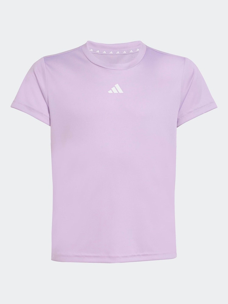 adidas Purple Regular Fit Essentials Logo Kids Training T-Shirt - Image 6 of 6