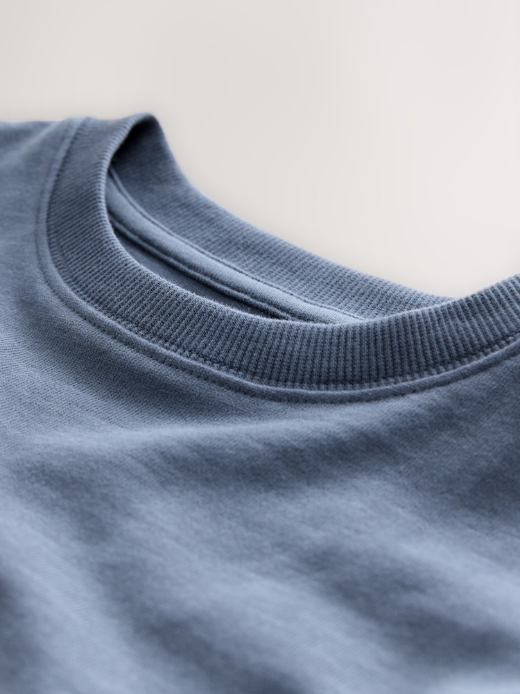 Mid Blue Regular Fit Long Sleeve Cosy T-Shirt (3-16yrs) - Image 4 of 4