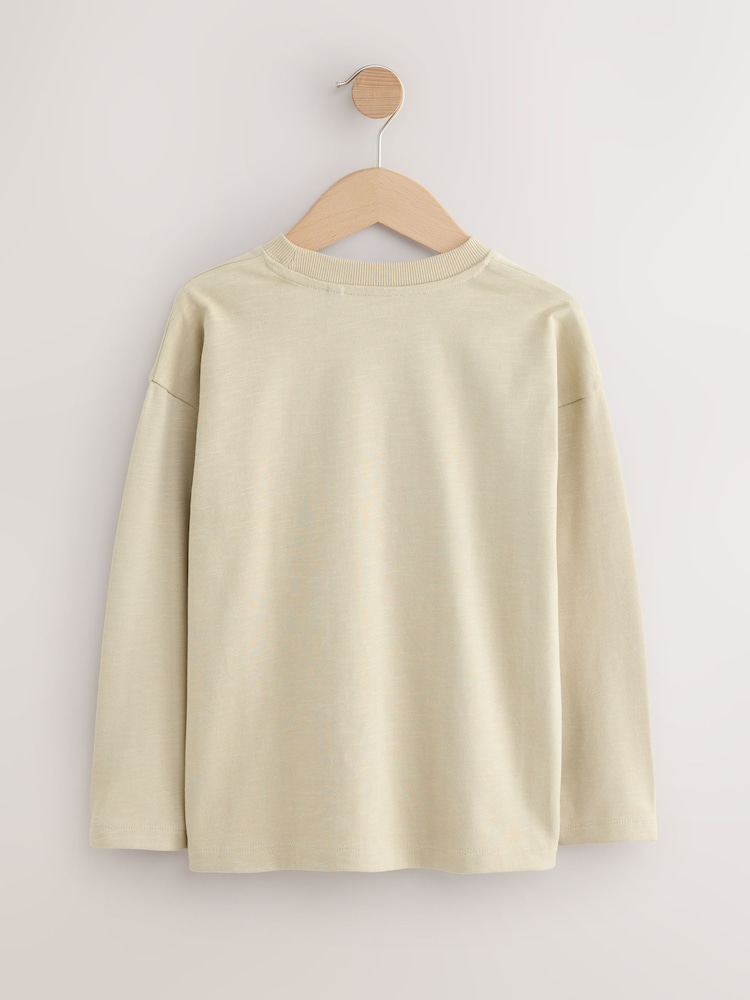 Stone Relaxed Fit Long Sleeve Cosy T-Shirt (3-16yrs) - Image 2 of 4 Stone Relaxed Fit Long Sleeve Cosy T-Shirt (3-16yrs) - Image 2 of 4