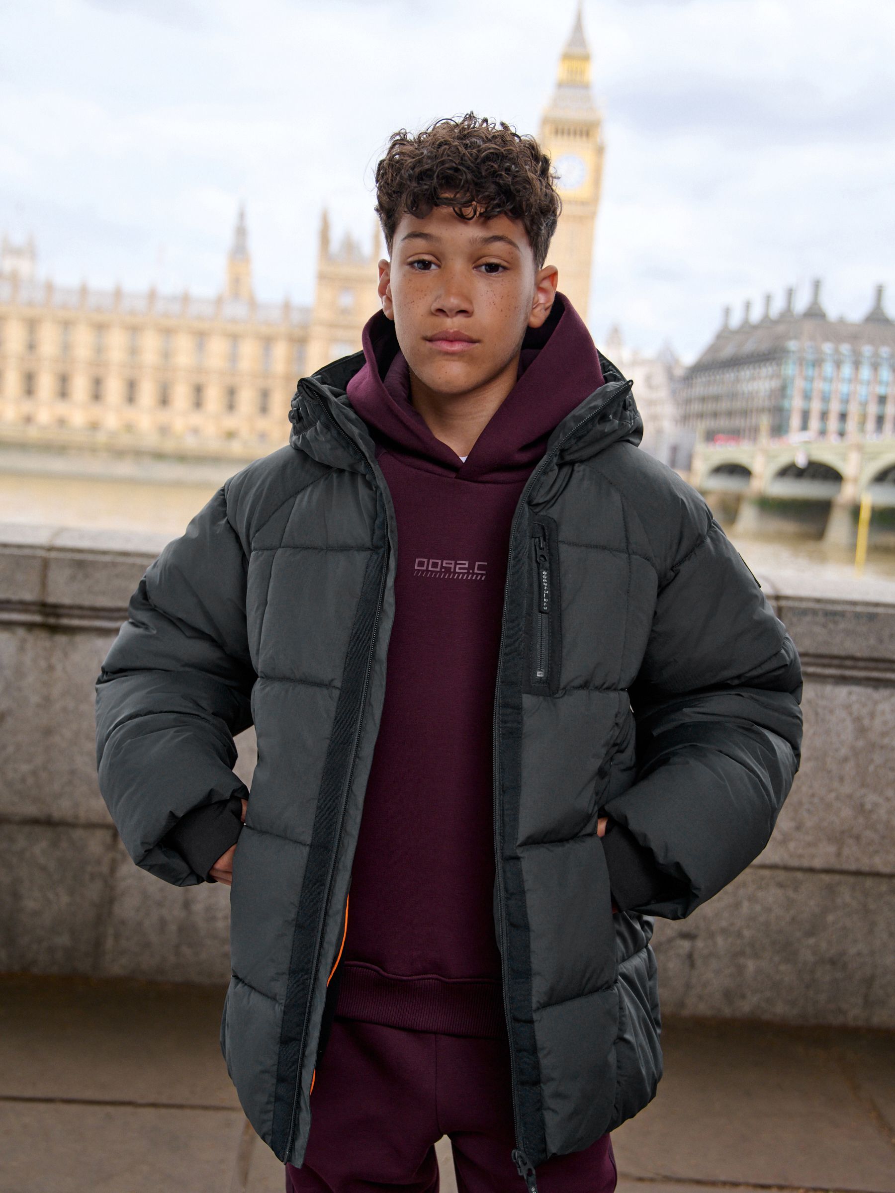 Buy Charcoal Grey Shower Resistant Padded Coat (3-16yrs) from Next