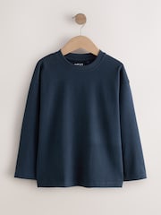 Navy Blue Relaxed Fit Long Sleeve Cosy T-Shirt (3-16yrs) - Image 5 of 8