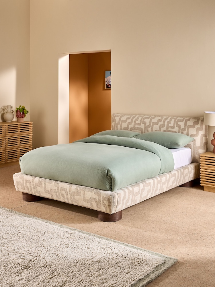 MADE.COM Clyde Abstract Natural Sand Jude Bed - Image 1 of 3