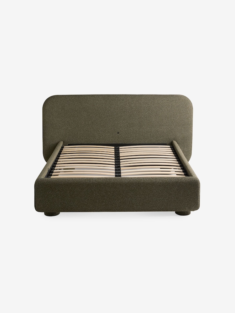 MADE.COM Soft Touch Boucle Forest Green Hanson Ottoman Storage Bed - Image 5 of 5