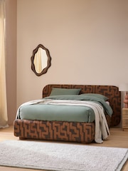 MADE.COM Clyde Abstract Chocolate Brown Hanson Ottoman Storage Bed - Image 1 of 3