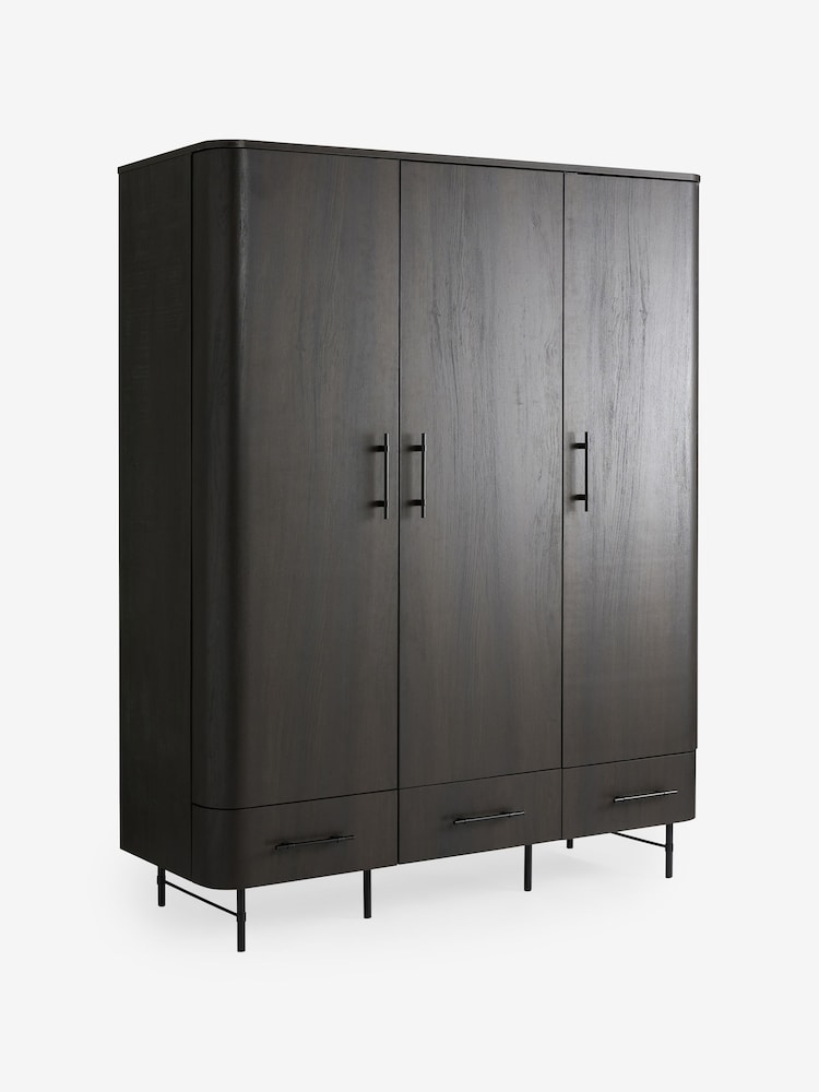 MADE.COM Dark Oak Effect Zeke Triple Wardrobe - Image 1 of 6
