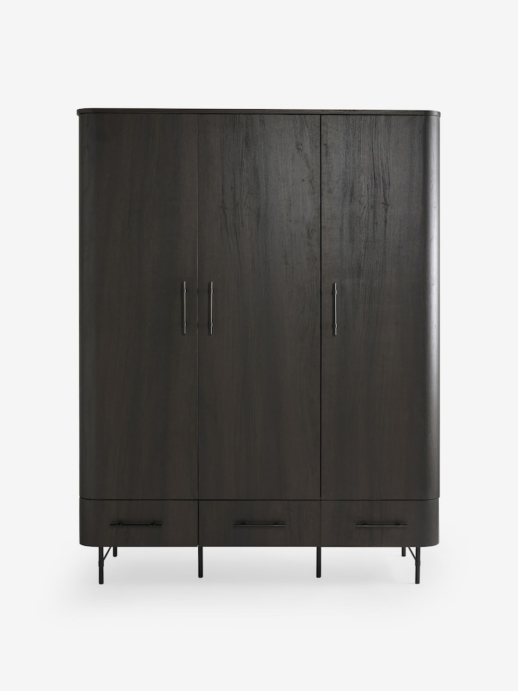 MADE.COM Dark Oak Effect Zeke Triple Wardrobe - Image 2 of 6