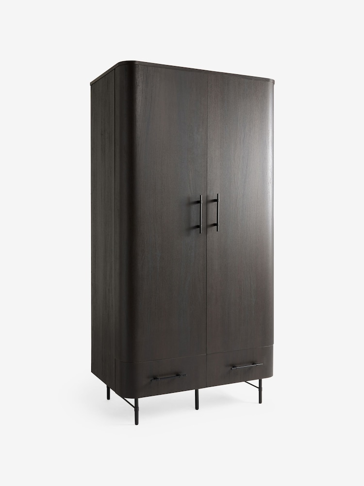 MADE.COM Dark Oak Effect Zeke Double Wardrobe - Image 6 of 6