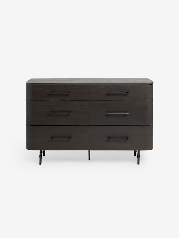 MADE.COM Dark Oak Effect Zeke Wide Chest of Drawer - Image 1 of 2