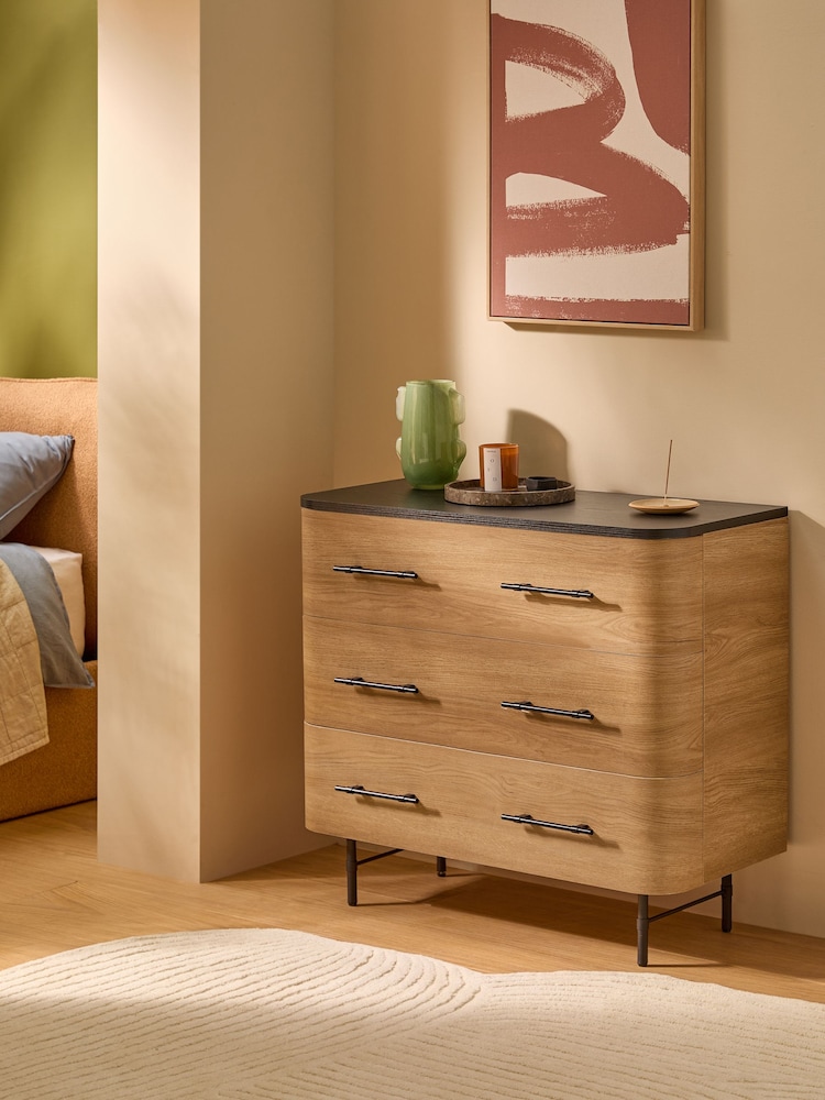 MADE.COM Oak Effect Zeke 3 Drawer Chest of Drawer - Image 1 of 5 MADE.COM Oak Effect Zeke 3 Drawer Chest of Drawer - Image 1 of 5