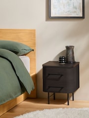 MADE.COM Dark Oak Effect Zeke Bedside Table - Image 1 of 5