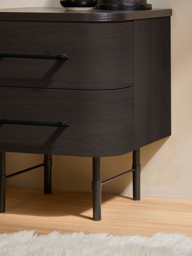 MADE.COM Dark Oak Effect Zeke Bedside Table - Image 2 of 5
