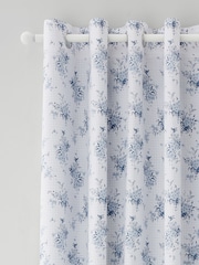 Catherine Lansfield Blue Lucie Floral Frill Reversible Eyelet Curtains - Image 2 of 2