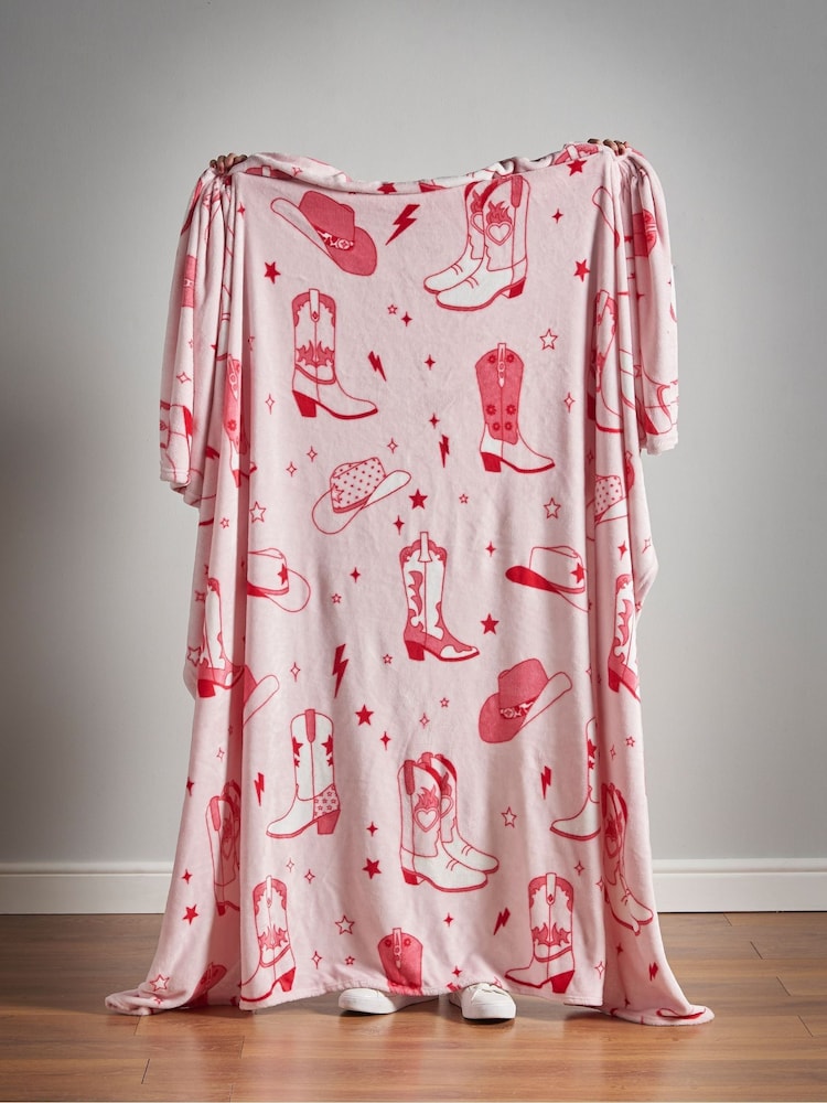 Sassy B Oversized Cowgirl Boots Cosy Fleece Throw - Imagem 4 de 4