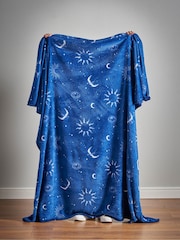 Sassy B Navy Blue Astrology Cosy Fleece Oversized Throw - Image 4 of 4