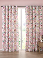Catherine Lansfield Tilly Floral Fully Reversible Eyelet Curtains - Imagem 1 de 4