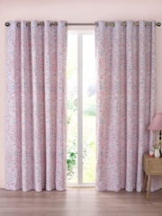Catherine Lansfield Tilly Floral Fully Reversible Eyelet Curtains - Imagem 2 de 4