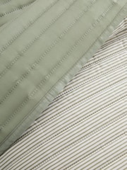 Catherine Lansfield Sage Green Stripe Quilted Reversible Bedspread - Image 2 of 4