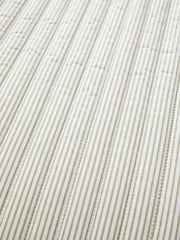 Catherine Lansfield Sage Green Stripe Quilted Reversible Bedspread - Image 3 of 4