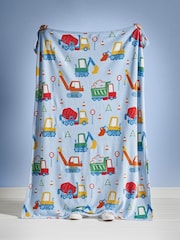 Catherine Lansfield Blue Digger Dreams Cosy Fleece Throw - Image 4 of 4