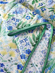Catherine Lansfield Blue Tilly Floral Reversible Bedspread - Image 2 of 2