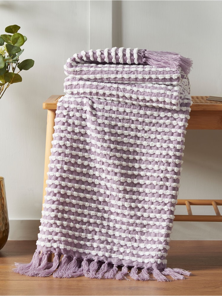Catherine Lansfield Stab Stitch Throw - Imagem 1 de 4