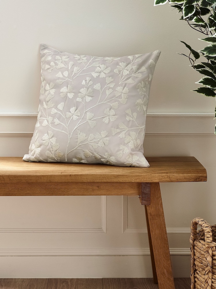 Catherine Lansfield Natural Brooke Floral Cushion - Image 1 of 2 Catherine Lansfield Natural Brooke Floral Cushion - Image 1 of 2