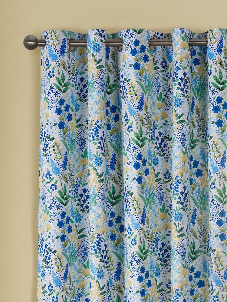 Catherine Lansfield Tilly Floral Fully Reversible Eyelet Curtains - Imagen 1 de 4